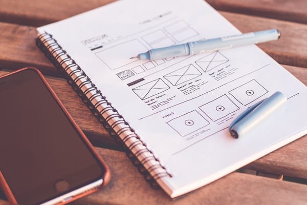 Stock image of website layout sketch