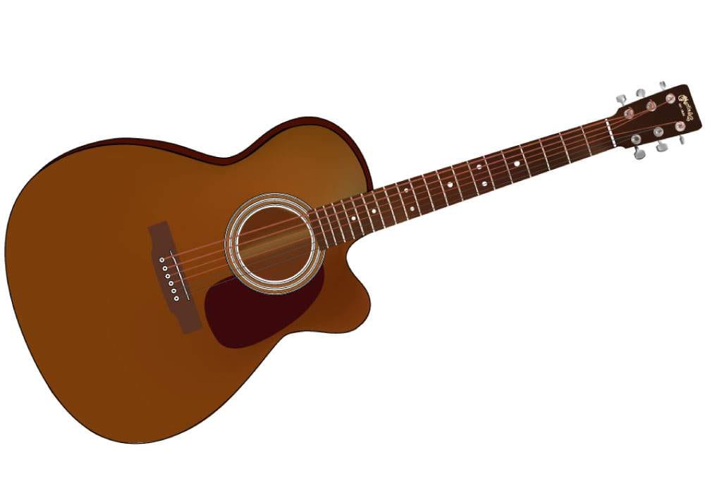 Digital Drawing of a Martin J1 Acoustic Guitar