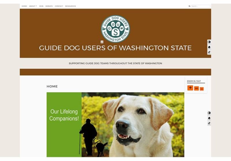 Guide Dog Users of WA State website head Guide Dog Users of WA State website head